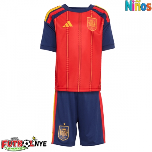 Camiseta España Primera Equipación para niños Mundial 2026 manga corta (+ pantalones cortos)